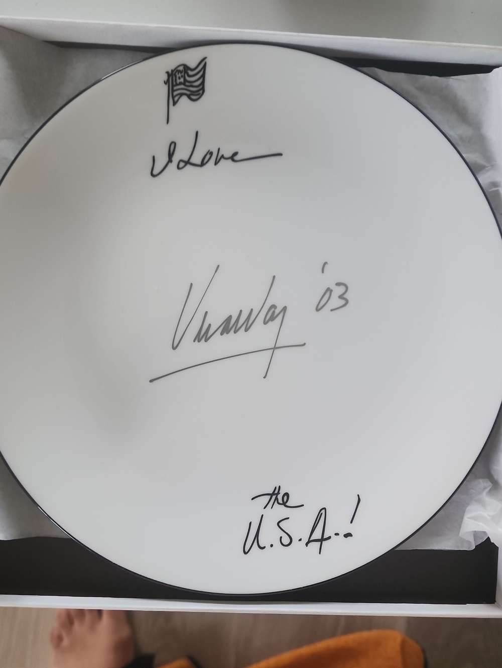 White Ceramic Signature Accent Dinner Plate By Vera Wang